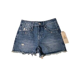 NWT Austin Landing 3/26 Denim Shorts Western Embellished Festival Coachella